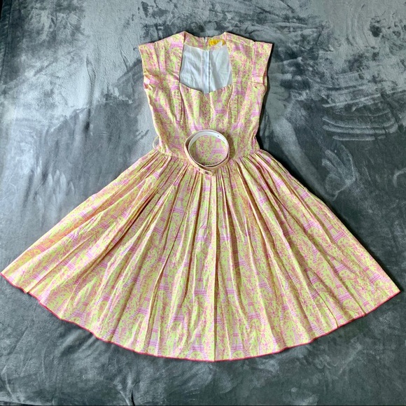 SOLD | Bernie Dexter | Women’s Small | Rose Dress Lemonade Eiffel Tower - Picture 3 of 9